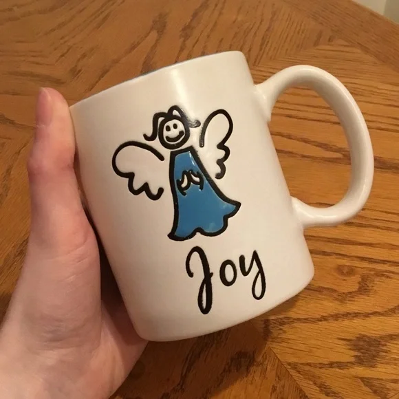 “Joy” Embossed Ceramic Christmas Mug - Picture 3 of 7